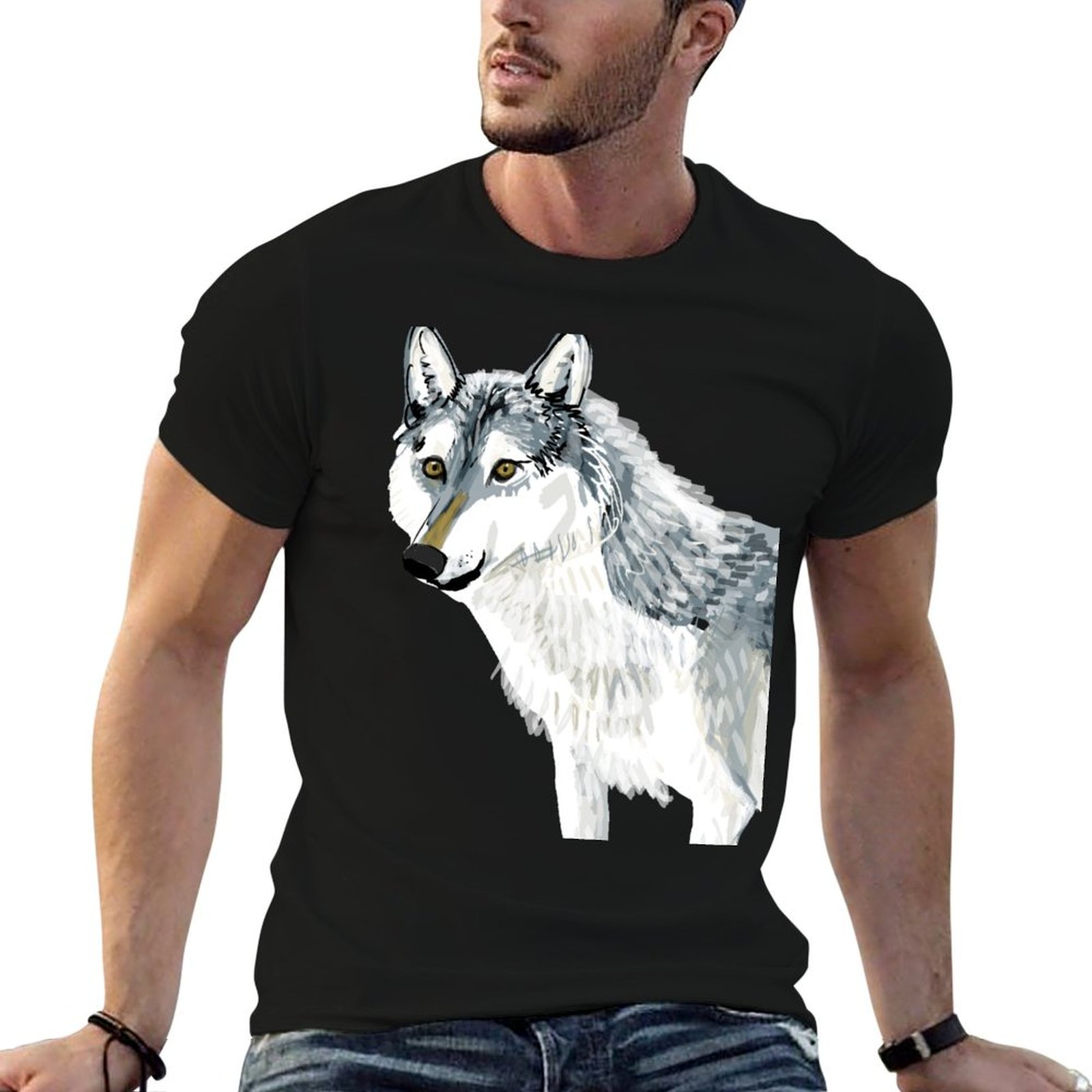 Alberta Lighting & Decor Edmonton Ab - Totem Alberta Wolf Tişört Günlük Hafif