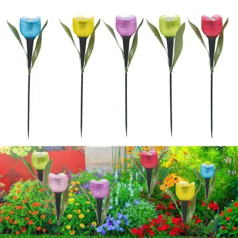 Lighting Decoration Stand - 1 adet bahçe lale çiçek şekli