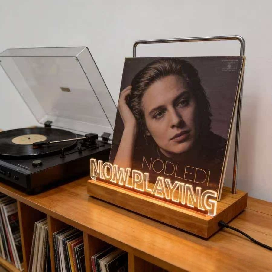 Lighting Decoration Stand - Işıklı Vinil Plak Sergileme Standı Akrilik