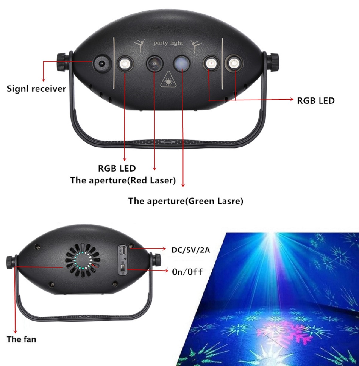RGB disko ışıkları sahne DJ pa - Lighting Effect Home Decor incelemesi ve fiyatı